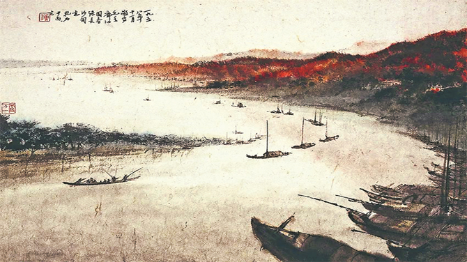 《毛泽东〈沁园春·长沙〉词意图》 1958年 傅抱石作.jpg